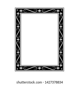 Frame with wavy line. Fashion graphic background. Modern stylish abstract texture. Monochrome template for prints, textiles, wrapping, wallpaper, photo, blank. Design element. Vector illustration.
