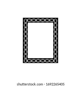 Frame with wavy line. Fashion graphic background design. Modern stylish abstract texture. Monochrome template for prints, textiles, wrapping, wallpaper, website. Design element. Vector illustration.