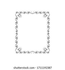 Frame with wavy line. Fashion graphic background design. Modern stylish abstract texture. Monochrome template for prints, textiles, wrapping, wallpaper, website. Design element. Vector illustration