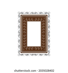 Frame with wavy line. Fashion graphic photograph design. Modern stylish texture. Colorful abstract template for prints, blank, banner, photo, border, etc. Design element. Vector illustration