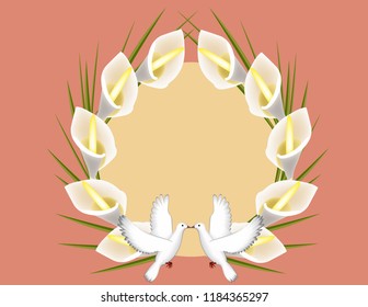 Frame Wedding Calla lilies flowers