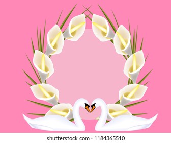 Frame Wedding Calla lilies flowers