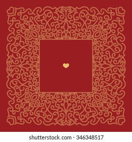 Frame for wedding invitation card template with floral ornaments. Vector illustration