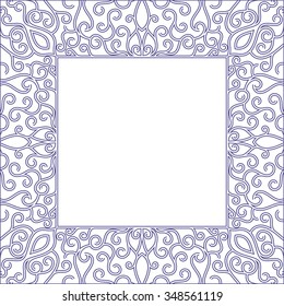Frame for wedding invitation card template with floral ornaments. Vector illustration