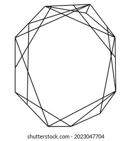 A frame for wedding photos. A black geometric shape.