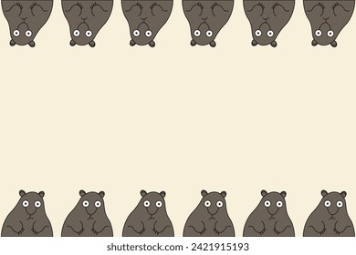 Frame Weird Groundhog isolated on light background with copy space Groundhog Day design in trendy minimalism style. Vector illustration can used web and social media banner. EPS 10 Editable