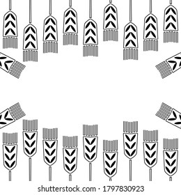 Frame with wheat ears . Vector illustration. Space for text. Design of postcards, posters, invitations and more