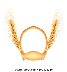 Frame. Wheat. Realistic vector illustration