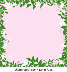 frame with white flowers