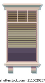 Frame with window blinds closed. Sunlight protection