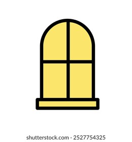 Frame Window with vector design colour yellow