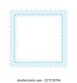 Frame with winter contoured snowflakes
