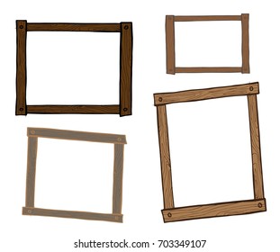 frame wood cartoon vector