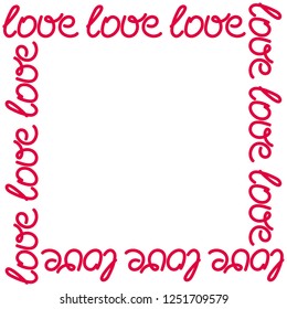frame of the word love for photo or text
