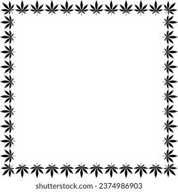 Frame Work Create from Cannabis also known as Marijuana Leaf Silhouette, can use for Decoration, Ornate, Background, Frame, Space for Text of Image, or Graphic Design. Vector Illustration
