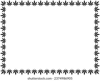 Frame Work Create from Cannabis auch bekannt als Marijuana Leaf Silhouette, kann für Dekoration, Ornate, Hintergrund, Rahmen, Raum für Text von Bild oder Grafikdesign. Vektorgrafik