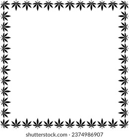 Frame Work Create from Cannabis also known as Marijuana Leaf Silhouette, can use for Decoration, Ornate, Background, Frame, Space for Text of Image, or Graphic Design. Vector Illustration