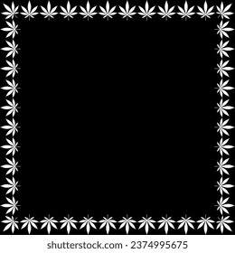 Frame Work Create from Cannabis also known as Marijuana Leaf Silhouette, can use for Decoration, Ornate, Background, Frame, Space for Text of Image, or Graphic Design. Vector Illustration