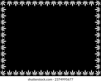 Trabajo de cuadro Crear a partir de cannabis también conocido como Silhouette de hojas de marihuana, puede utilizarse para la decoración, ordenación, fondo, marco, espacio para texto de imagen o diseño gráfico. Ilustración vectorial