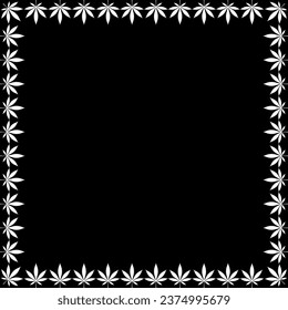 Frame Work Create from Cannabis also known as Marijuana Leaf Silhouette, can use for Decoration, Ornate, Background, Frame, Space for Text of Image, or Graphic Design. Vector Illustration