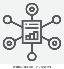 Icono de trabajo de marco, icono de gráfico de broker. Símbolo de iconos de trabajo de equipo, elementos de diseño gráfico de calidad superior. Signos modernos, pictogramas lineales, objetos, símbolos rellenos, arte vectorial