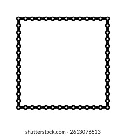Frame Work in Square Shape for Picture or Photo Image Create from Chain of the Motorcycle, Bike, Bicycle or Machine. Vector Illustration 