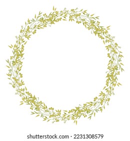 Frame and wreath of greenery branches, Vector.