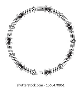 frame for writing or calligraphy. frame with simple motifs. delimiter banner with isolated white background.