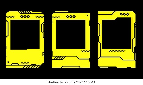 Frame yellow abstract technology future interface hud .