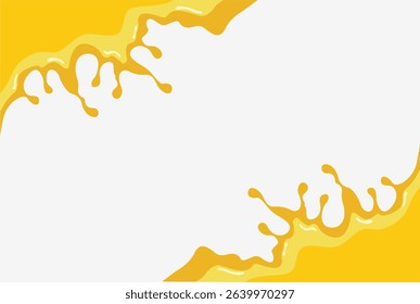 Frame yellow bee honey dripping element liquid honey template transparent
