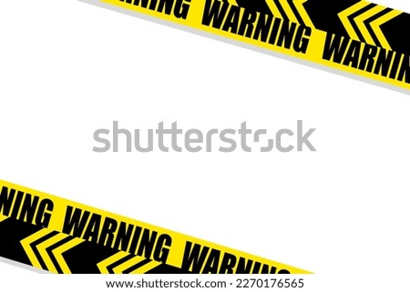 Frame yellow and black tape, border line, ribbon caution sign vector template.