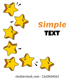 Frame with yellow comic stars fot your text. Vector illustration