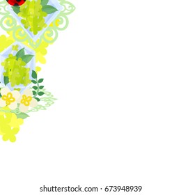 The frame of yellow flower objects
