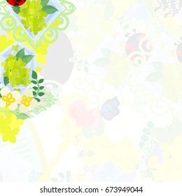 The frame of yellow flower objects