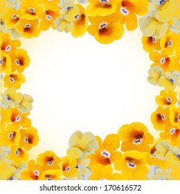 frame of yellow flowers. Vector