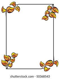 Frame with yellow leaves