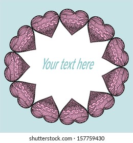 Frame for your design with hearts 