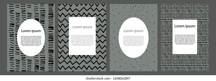 para su diseño o texto.ilustración vectorial. juego de afiches, saludo, boda, cumpleaños, guardar las plantillas de tarjetas de fecha con un patrón geométrico. minimalismo de estilo escandinavo nórdico.