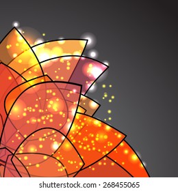 frame for your text with abstract flower.
