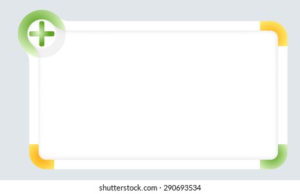 Frame for your text with colored corners and plus