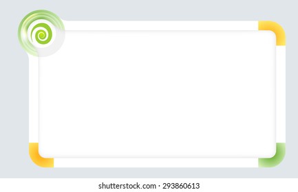 Frame for your text with colored corners and spiral
