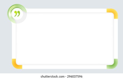 Frame for your text with colored corners and quotation mark
