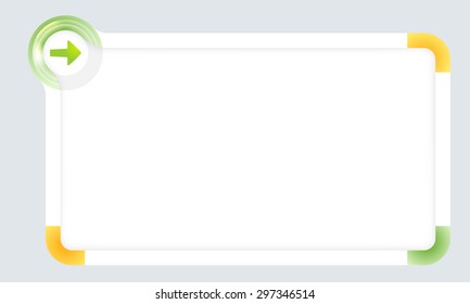 Frame for your text with colored corners and arrow