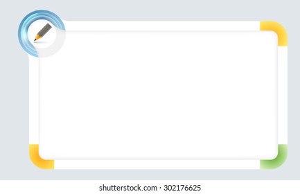 Frame for your text with colored corners and pencil