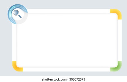 Frame for your text with colored corners and magnifier