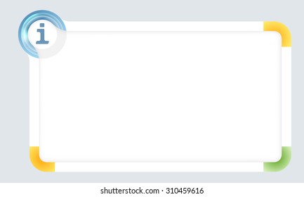 Frame for your text with colored corners and info symbol