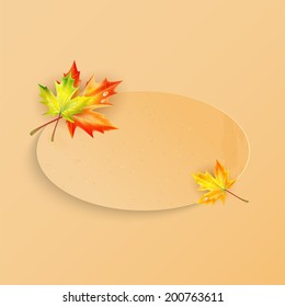 Frame for your text decorated with autumn maple leaves