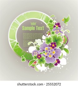 frame for your text decorated with flowers and clover for st. Patrick's day