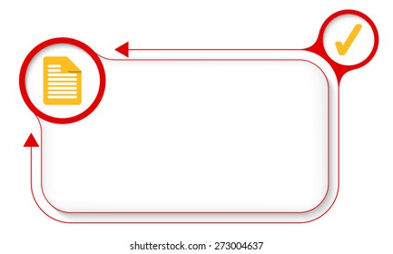 Frame for your text with document icon and check box