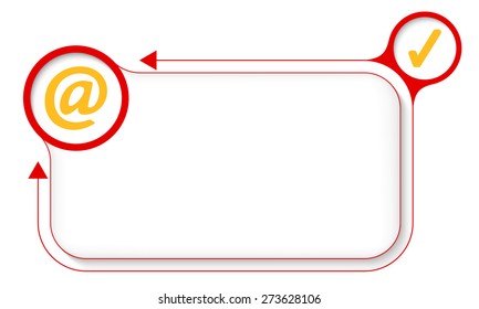 Frame for your text with email icon and check box